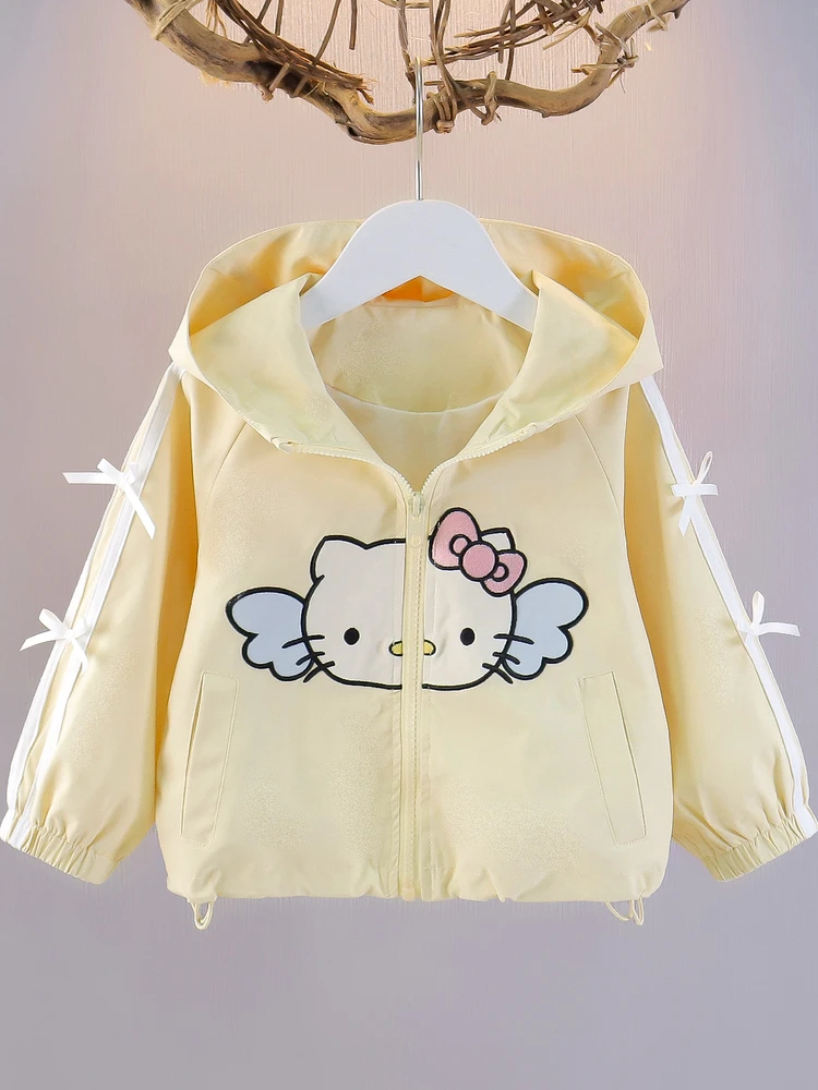 

Повседневная одежда Jaet KT с капюшоном для девочек, ранняя осень, детская модная уличная одежда, свободная посадка для малышей, длинный свеч Zi...