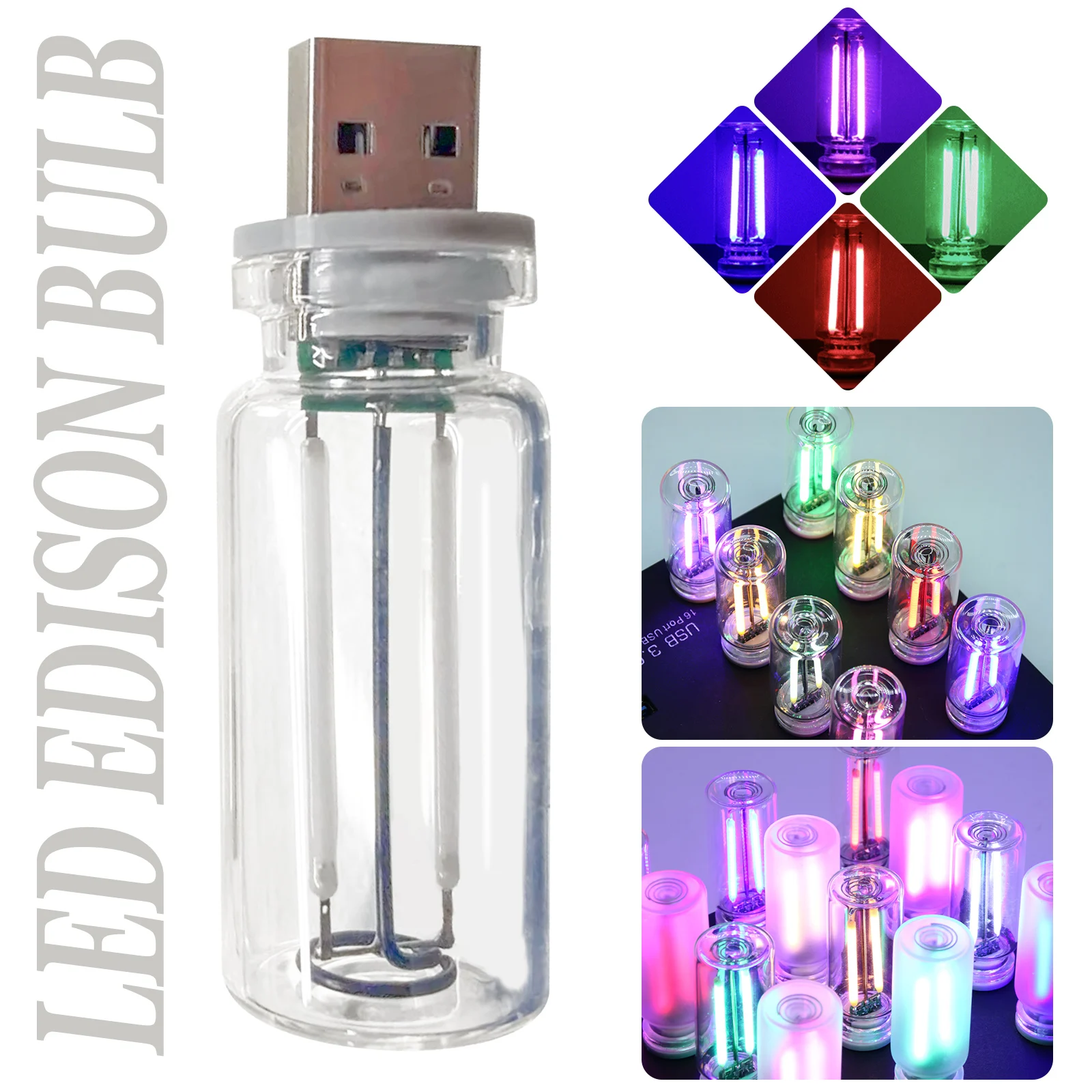 

USB Touch Control LED Night Light Atmosphere Light Car Interior Bulb Mood Light Decoration Incandescent Lamp Mini Dimmable Diode