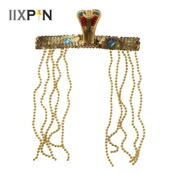 Retro Ancient Egypt Queen Headdress Snake Headpiece Egyptian Cleopatra Headwear Halloween Cosplay Theme Costume Accessories