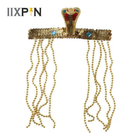 Retro antico egitto regina copricapo serpente copricapo egiziano Cleopatra copricapo Halloween Cosplay tema Costume accessori