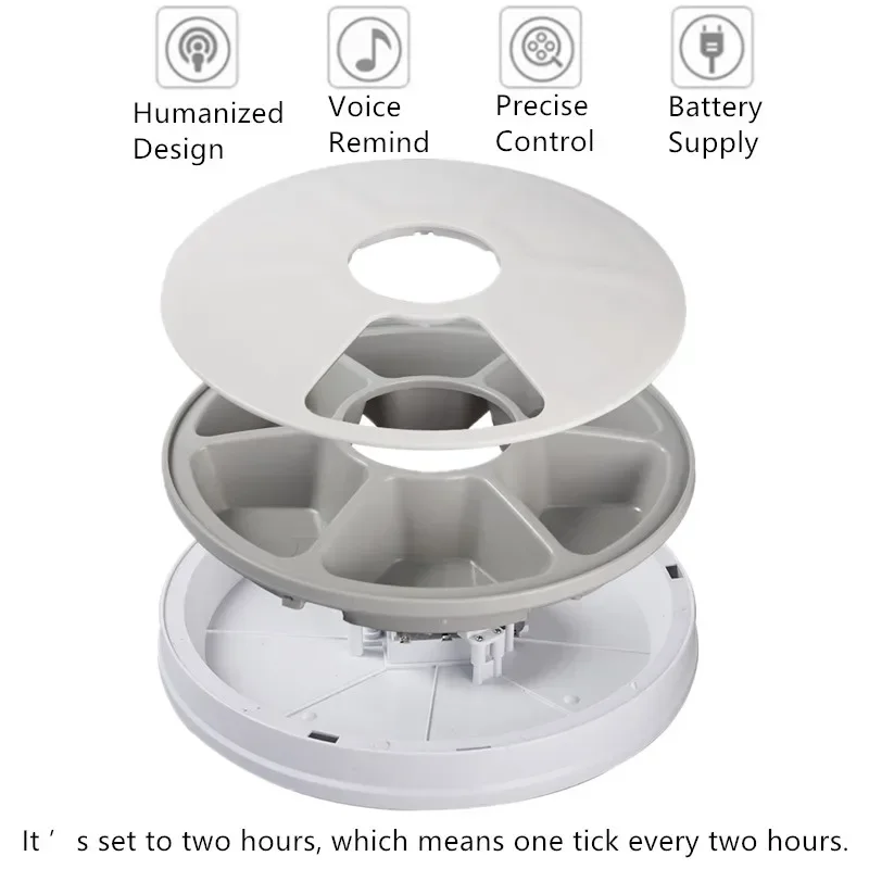 6 Grids Automatic Pet Feeder Smart Cat Food Dispenser For Wet & Dry Food Dispenser Auto Feeder For Cat Dogs