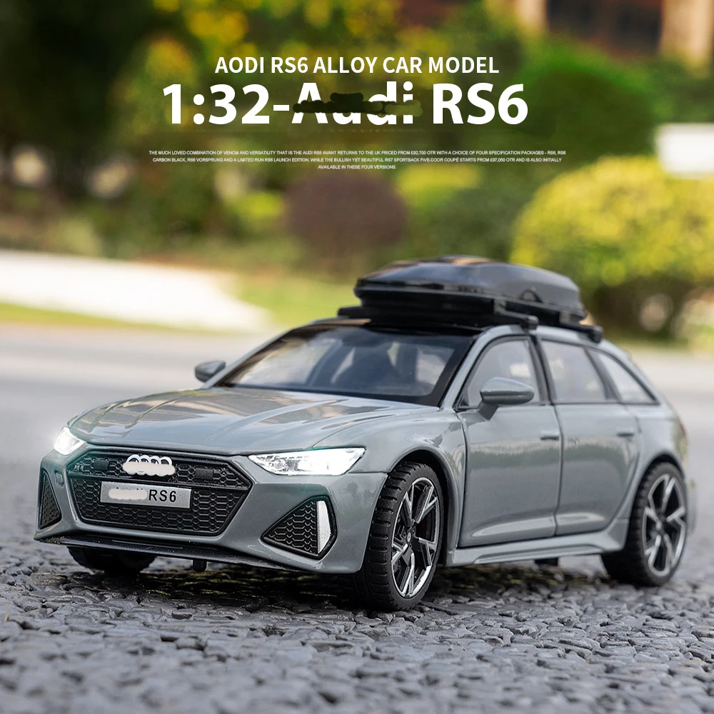 1: 32 Aodi RS6 Quattro Station Wagon Alloy Car Model Diecasts Toy With Sound and Light Vehicles Decoration Toys For Kids Gift