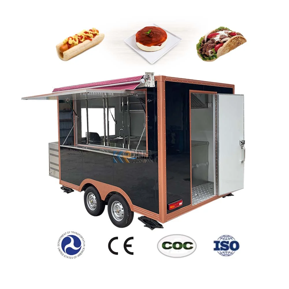 Factory Price CE DOT Hot Dog Snack Food Truck Kiosk Mobile Street Kitchen Cart Concession Catering Food Trailer