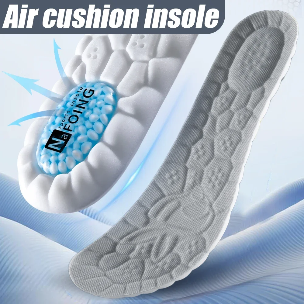 High Elasticity Massage Shoe Insoles Unisex Latex Sports Running Shoe Pads Arch Support Memory Foam Deodorant Cushions Inserts