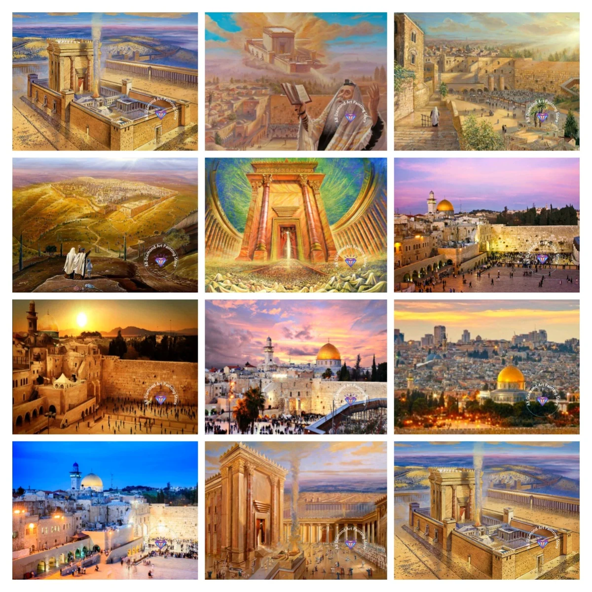 

Wailing Wall Jerusalem Jewish Christian AB Diamond Painting Kit Square Round Diamond 5D DIY Mosaic Handmade Art Gift Home Decor