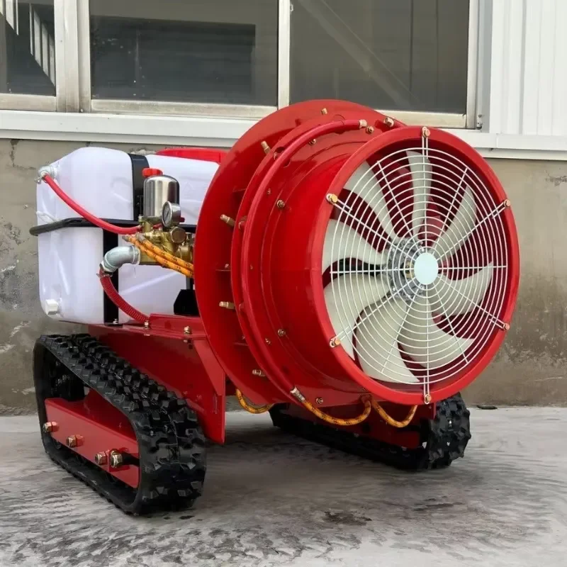 Remote Control Crawler Sprayer Self-Propelled Garden Blower Agricultural Field Vegetable Orchard Spraying Machine with Wheels