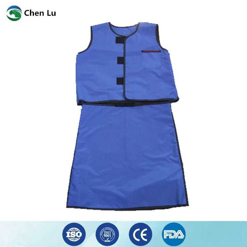Genuine x-ray gamma ray protective 0.35/0.5mmpb sleeveless lead vest and lead skirt nuclear radiation protective lead apron set