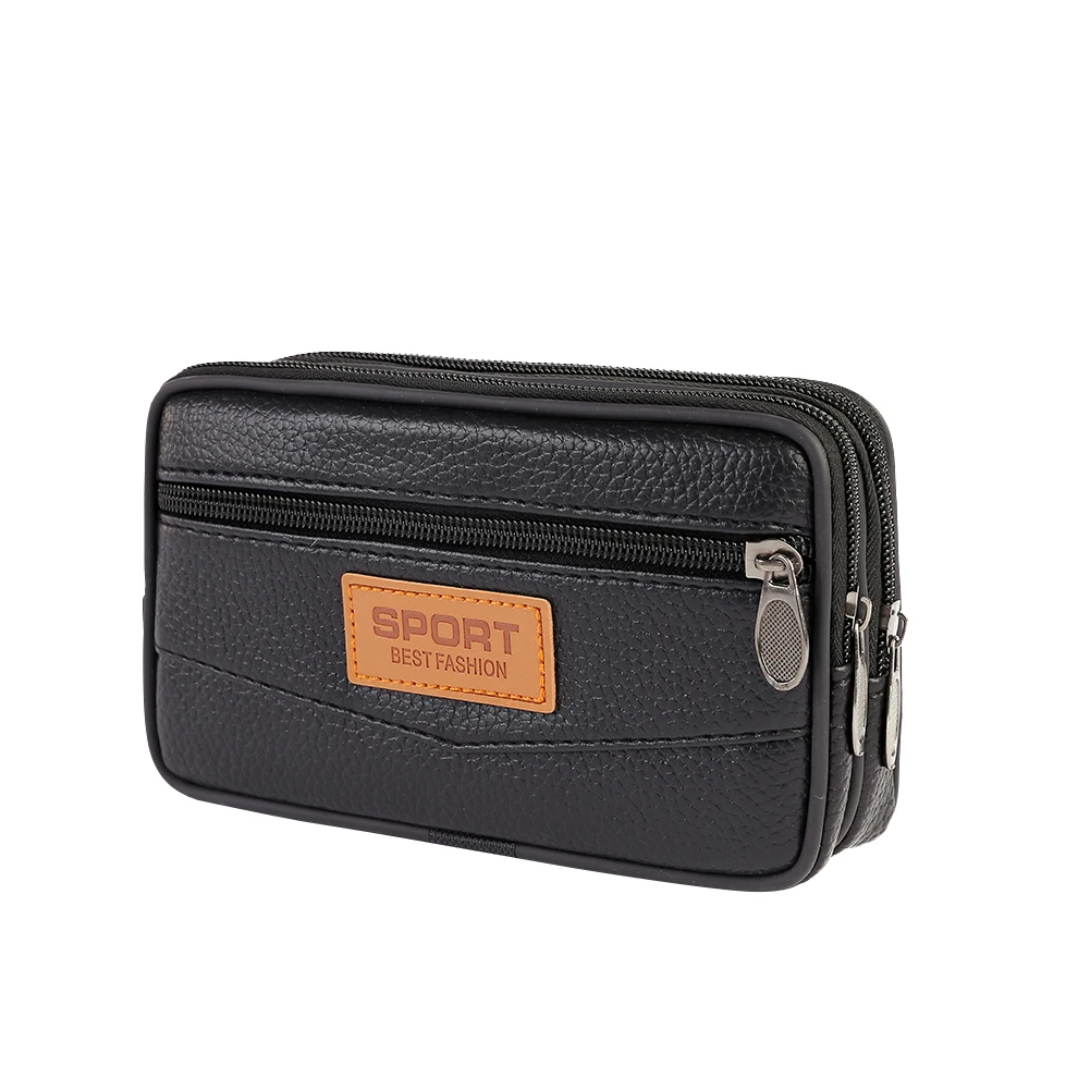 

Outdoor Men Fanny Waist Bag PU Small Mobile Phone Purse Pocket Belt Bum Pouch