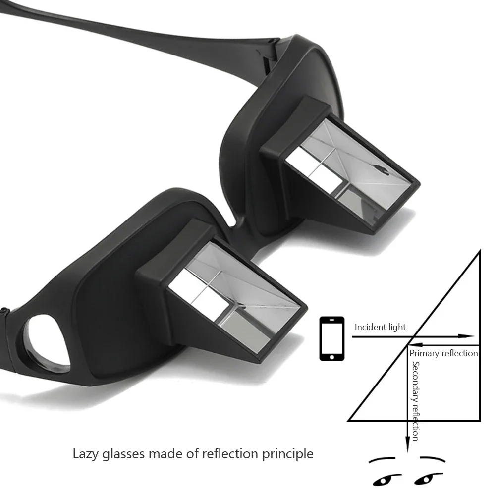 Lazy Eyeglasses Lazy Reading Glasses Prismatic Periscope Horizontal Glasses Lying Down Bed Reading Watching HD Readers Glasses