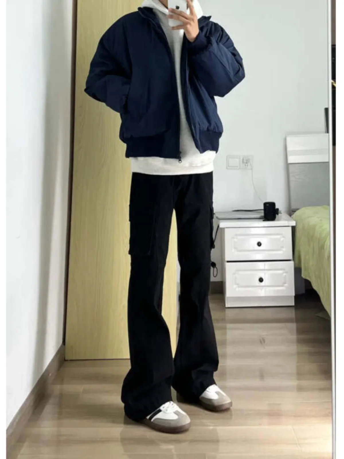 

American Sle Multi-ket Work Pants Men's Spring Trendy Loose Retro High Street Cool Straight Leg Casual Trousers