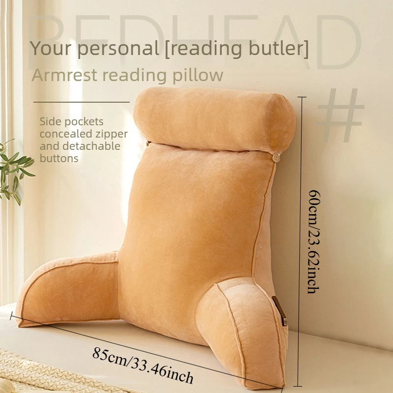Hochwertiges Lesekissen für Zuhause, großes Kopfteil-Kissen, Lendenwirbelstütze, Bettkissen zum Lesen, Spielen, Komfort-Bettstuhl-Kissen