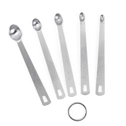 5pcs/Set Small Measuring Spoon Coffee Measure Spoons Tea Seasoning Multiple Size  Kitchen Tools Accessories