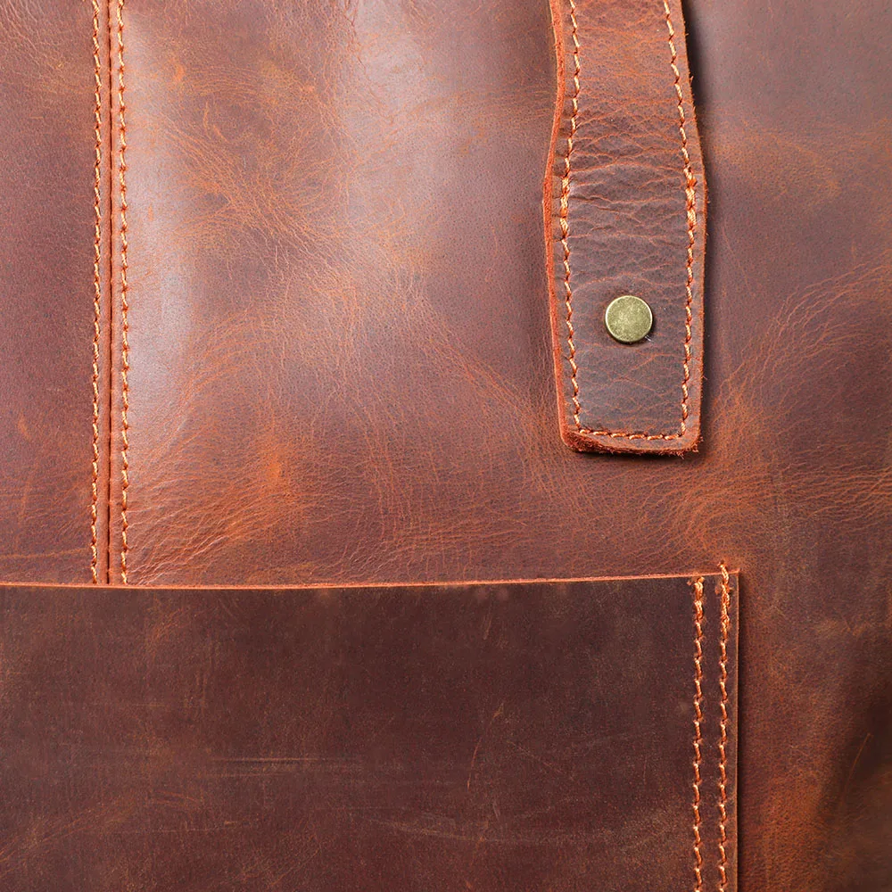 S.WORKER Vintage-Aktentasche aus hochwertigem Leder für Herren, Business-Handtasche, Laptoptasche, Unisex-Einkaufstasche mit großem Fassungsvermögen – Detail 12
