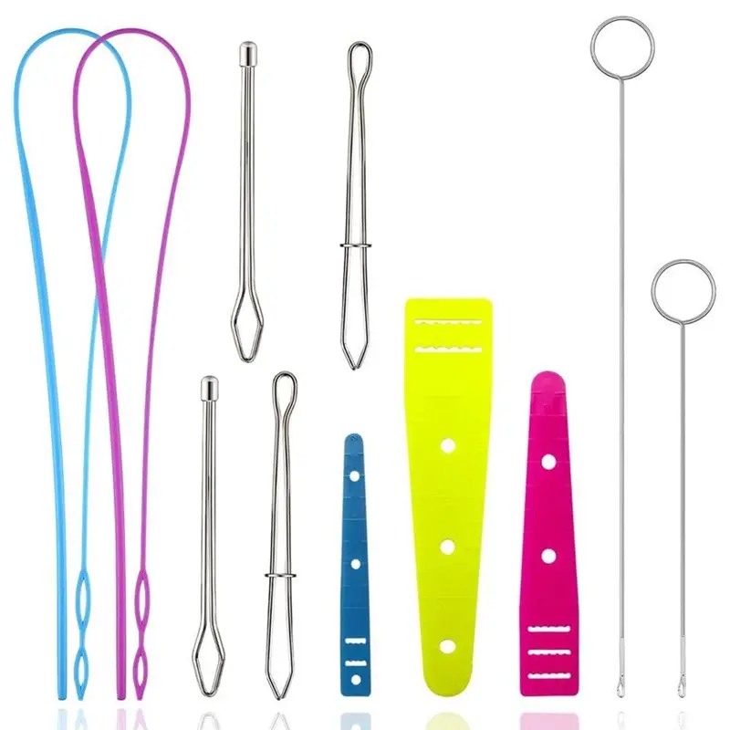 A27F-Drawstring Threader Replacement Set Sewing Quick Turn Fabric Threader Tools For Fabric DIY Knitting Accessories Handmade