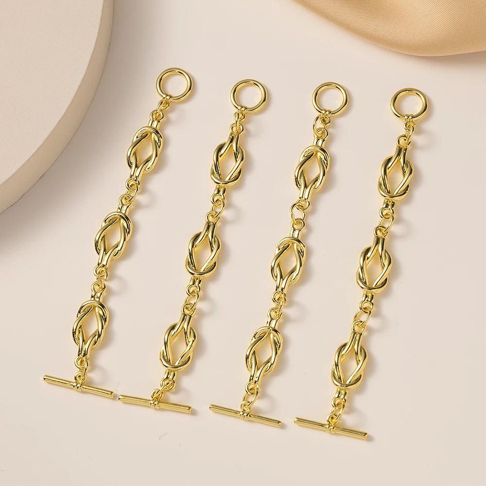 1/2 Stück Kupfer 14K Vergoldeter Langer Kettenverbinder DIY Halsketten Armband OT-Verschluss Zubehör Schmuckherstellungsmaterial – Detail 4
