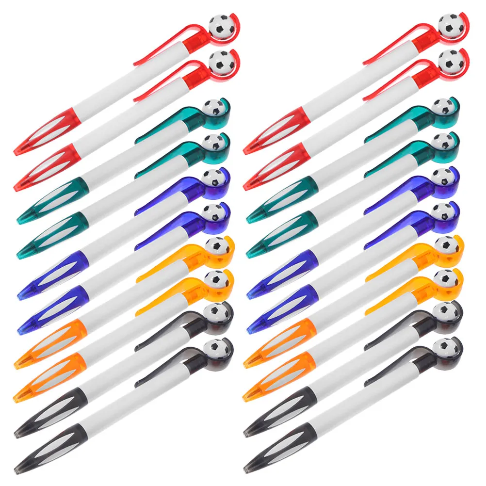 

Набор из 20 шариковых ручек в форме футбольного мяча, креативные выдвижные ручки с гладким письмом для офиса, школы, вечеринок, оптом
