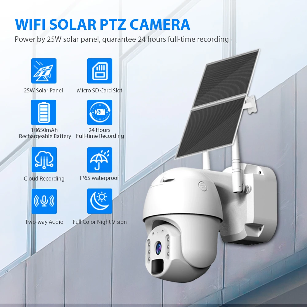 BOAVISION 2MP Outdoor WIFI Wireless 4G Solar Panel Powered CCTV Camera 24/7 Loop Recording Smart Home Security Protection Camera