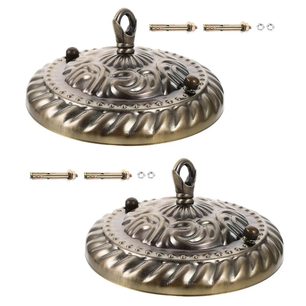2Pcs Vintage Pendant Light Plate Canopy Decorative Ceiling Chandelier Canopy Hook Lighting Fixture Cover Replacement
