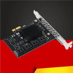 PCIe to SATA Expansion Card 8 Port SATA Multiplier PCI Express X1 Controller SATA 3 HDD SSD Adapter PCI E SATA3 Riser for Mining