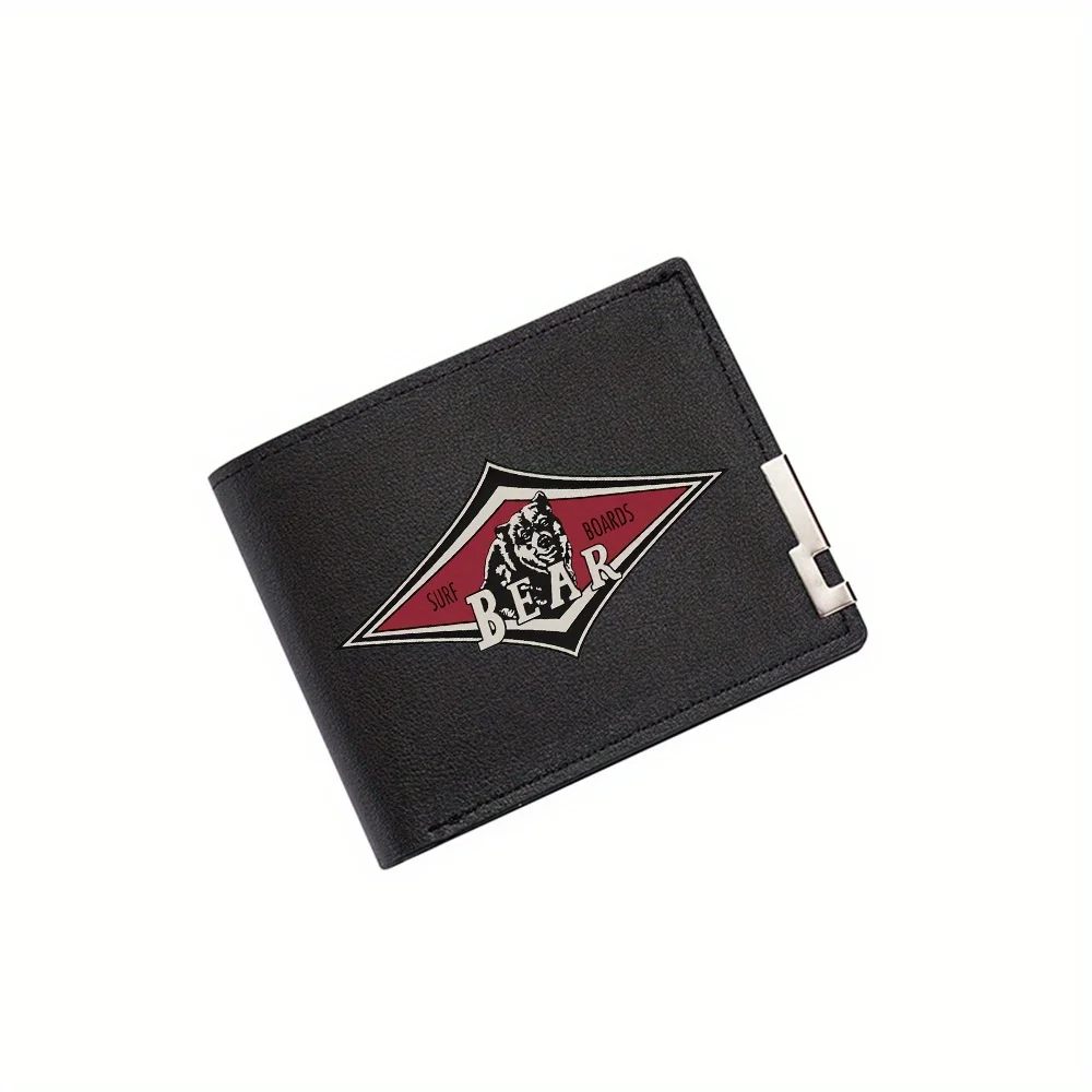 

Smiling bear logo surfboards design Men's Wallet Printing Design Simple Modern Stylish Business Father's Boyfriend's Christmas L