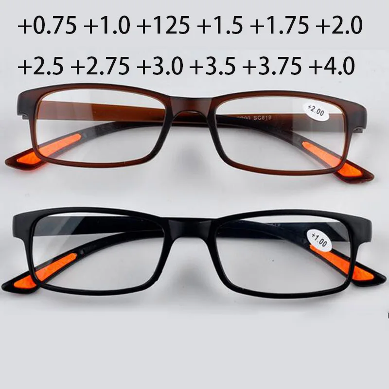 Men Reading Glasses Toughness TR90 Ultra-light Resin Material for Female Male Reading Presbyopic Glasses +1.0 To +4.0