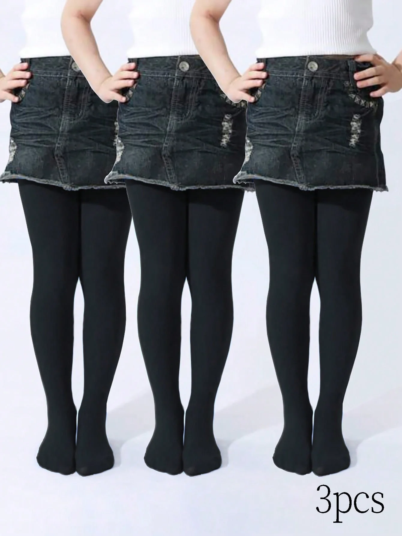 3Pcs Childrens Black Tight Pantyhoses, Soft Cool and Breathable Leggings Are Perfect for Girls to Wear during Outdoor Activities