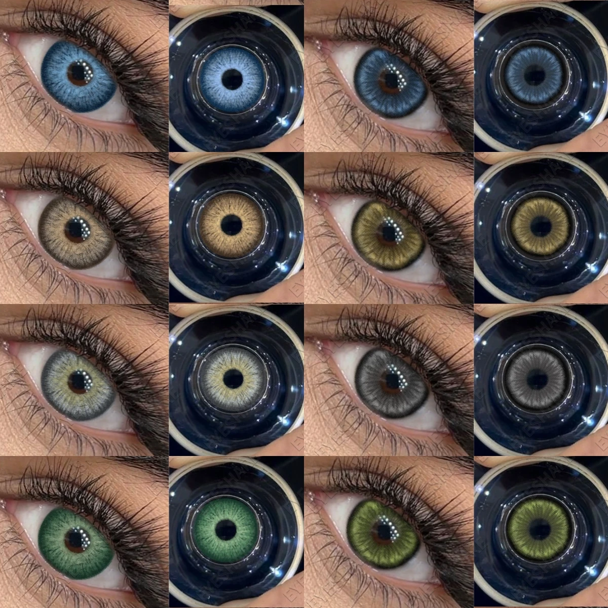 EYESHARE 1 Paar SAHARA Farbkontaktlinsen für Augen, braune Linsen, farbige Linsen, jährliche Schönheit, graue Augenkontaktlinsen
