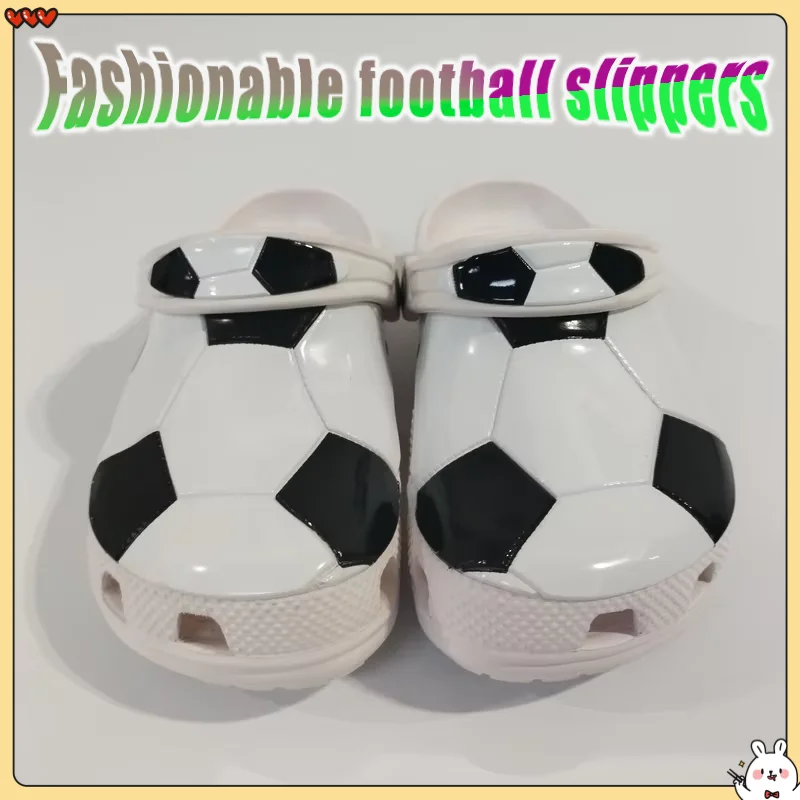 

Football print summer beach creative children outdoor leisure anti slip wear resistant breathable fashionable outdoor slipper