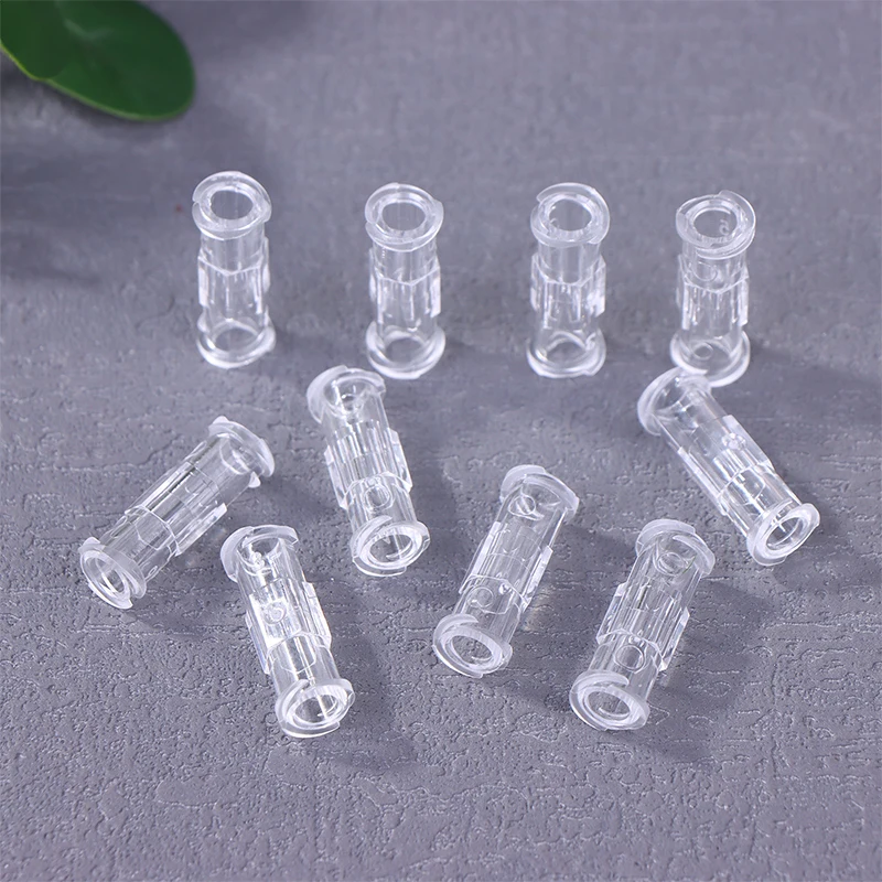 Hot 10Pcs Leak Proof Double Helix  Sterile Luer Lock Adapter Transparent Plastic Syringe Connector For Veterinary