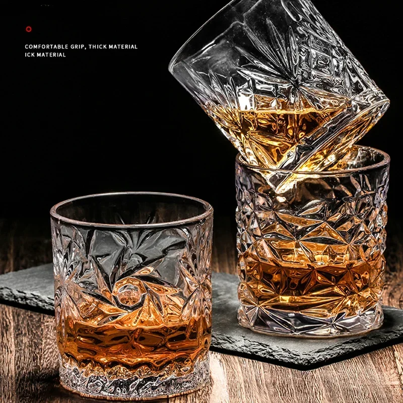 Crystal Whiskey Glass Old-fashioned Scotch Whisky Brandy Cocktail Perfect Gift for Couples Beer Rum Style Glassware