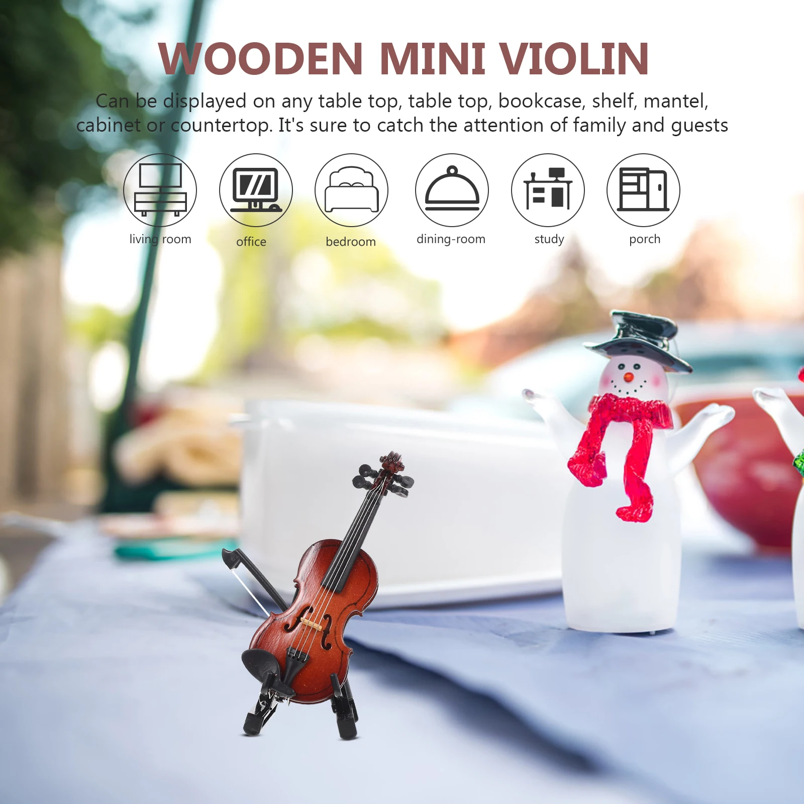 

Miniature Violin Adornment Tiny Instruments Realistic Wood Music Decor Desktop nament Photo Props Furnishings Elegant