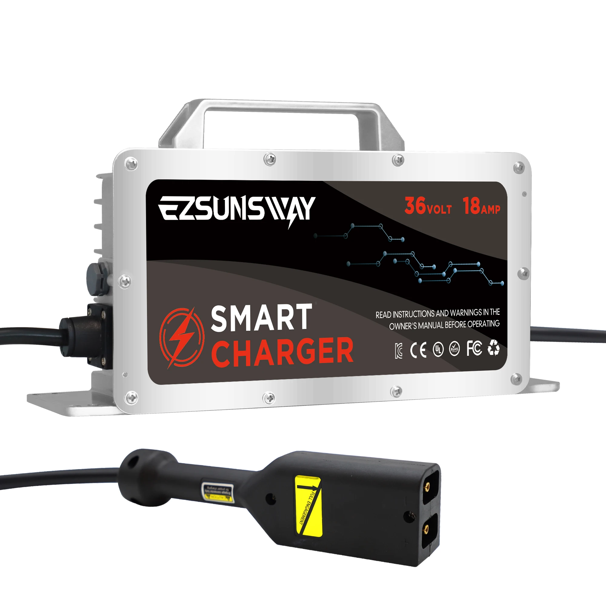 

Умное зарядное устройство для гольф-кара, 36 В, 18 А, вилка в стиле D для EZGO TXT Medalist, автоматическая защита от выключения питания, IP67, водонепроницаемость