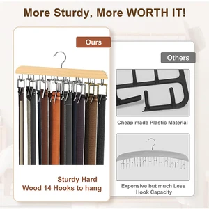 Bir eşarp organizatörü ve erkeksi papyon ve kemer askıları sağlayarak, ev bekçisinin kıyafetleri ve aksesuarları olması durumunda, mağazadan kıyafetlere kadar bir kereste kemerine, kadın elbise askılarına uyar mağazada en çok satılan 8 kemer-no. 4