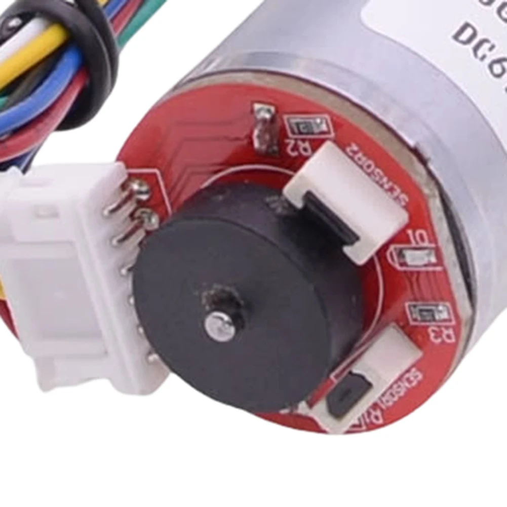 JGA25-370 Encoder DC Geared Motor 6V High Torque Electric Motor With Speed Measurement 12RPM-60RPM Reduction DC Motor