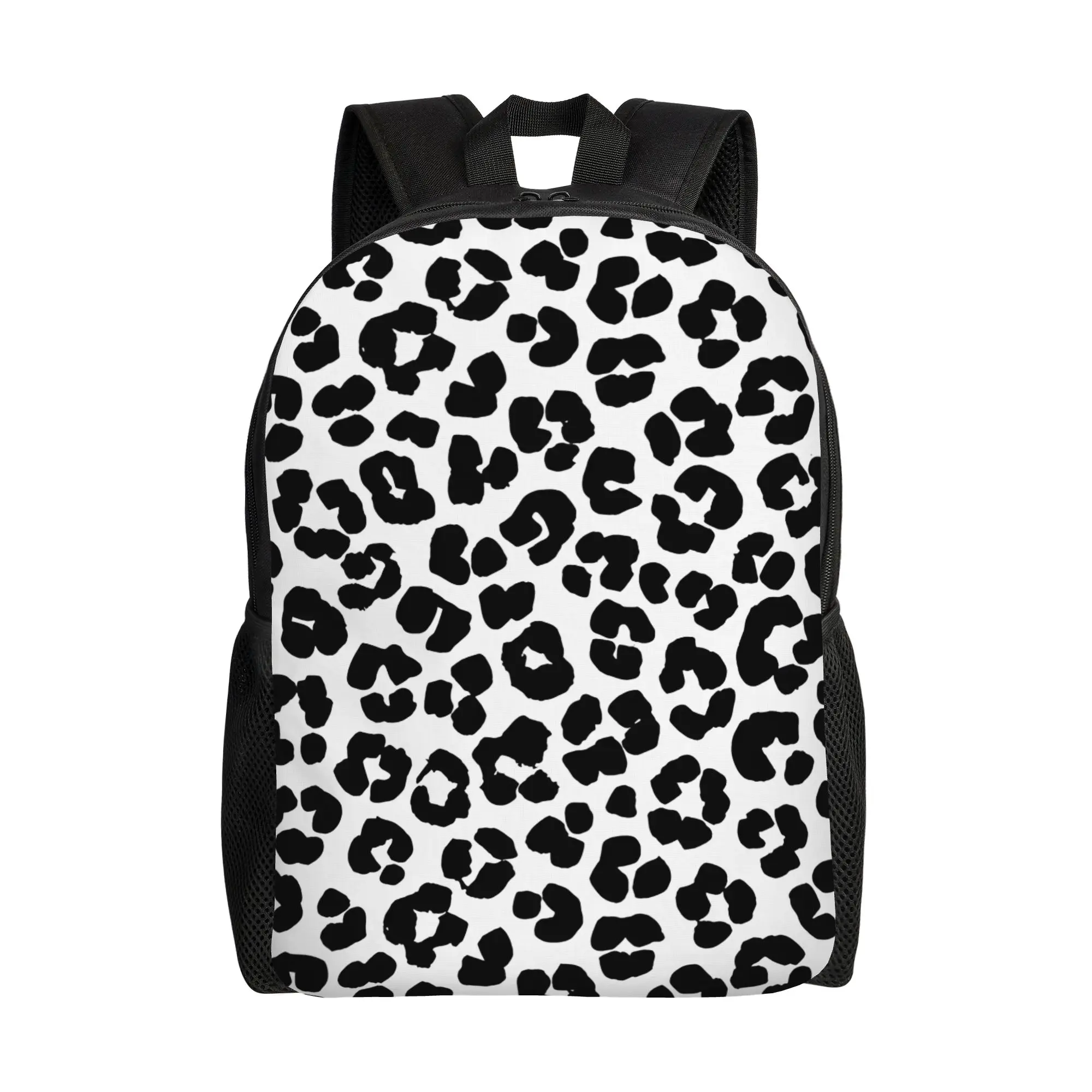 Back to school season Snack Storage Black Leopard Cheetah Print Handbag Leopard Print Students Laptop Bag Backpack