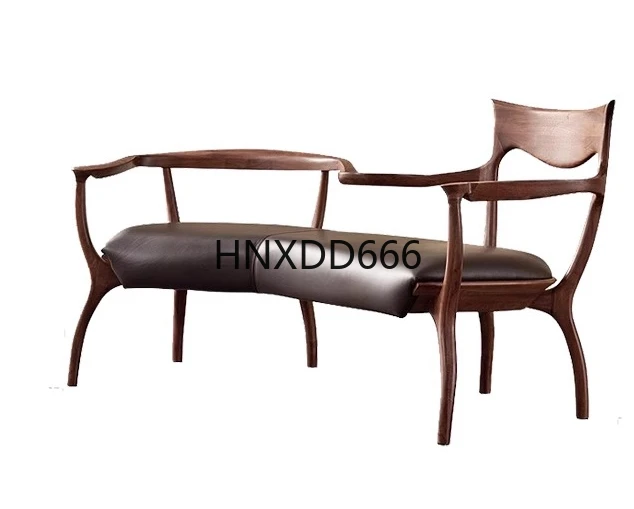 

Light luxury walnut leisure chair for home use