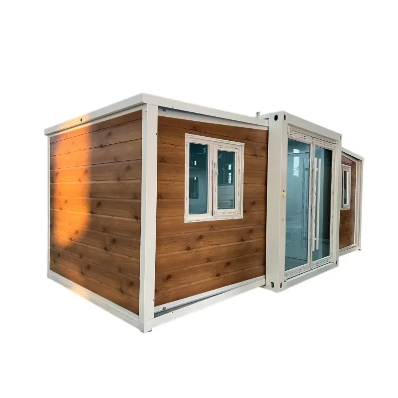 Luxury Contemporary Family Villa Steel Structure Fireproof Breathable EPS Sandwich Panel Double Wing Expandable Container House