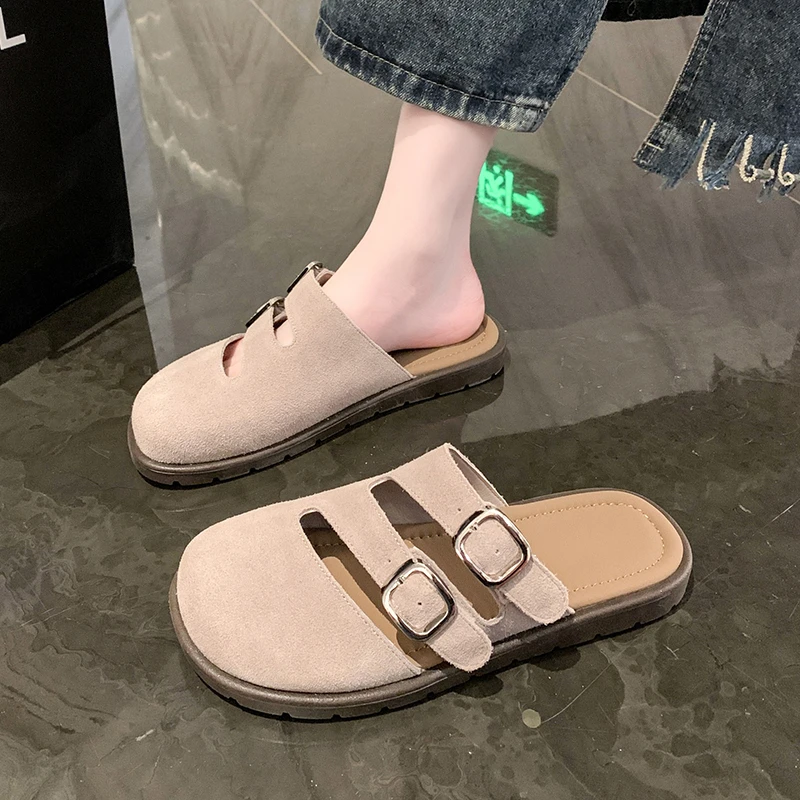 Zapatos planos suaves y cómodos para mujer, calzado elegante de lujo con hebillas, novedad de primavera y verano, 2024