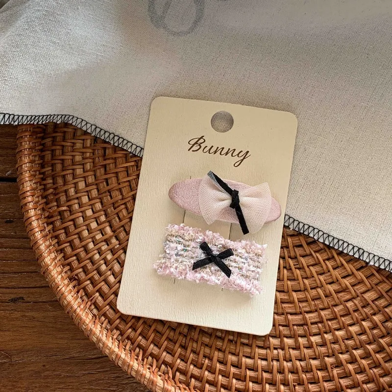 أطفال مقاطع الشعر لطيف خمر نمط دبابيس الشعر مع الدانتيل Bowknot القط أنماط الفتيات الحلو إكسسوارات الشعر للأطفال الصغار F1036