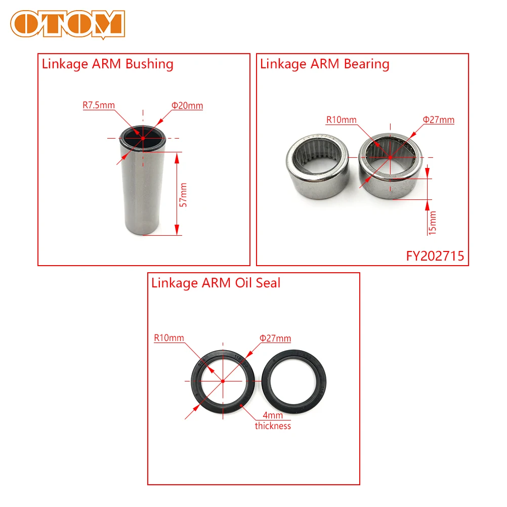 OTOM Motorcycle Linkage ARM Triangle Lever Oil Seal Bushing Bearing Repair Kit 62600-37830 For SUZUKI DRZ400 DRZ400SM RM 125 250