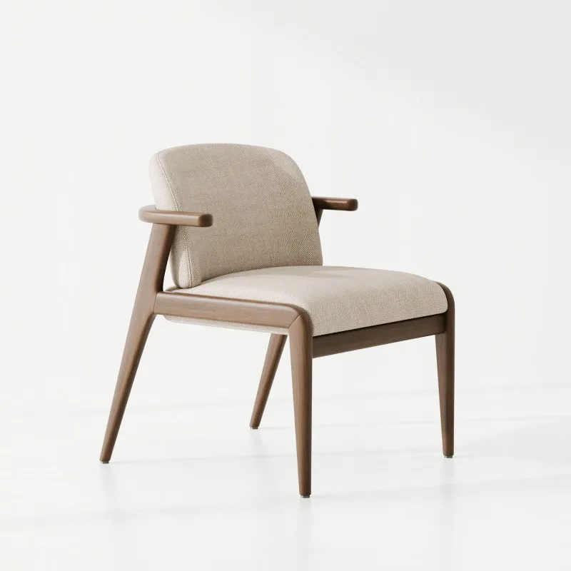 Light luxury household living room dining chair model room hotel cream style armchair