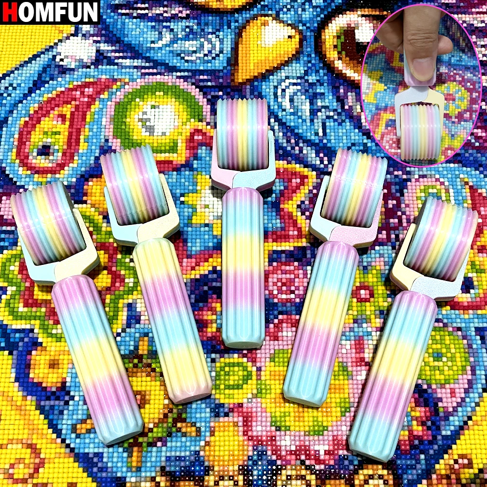 HOMFUN New 3D Detachable Diamond Painting Roller Rainbow Colors Cross Stitch  5D Diamond Embroidery Art Tools Accessories ﻿Gift