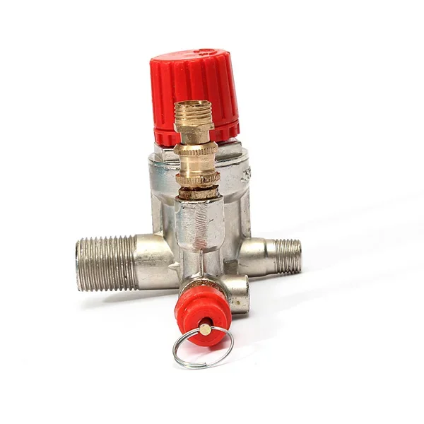 Air Compressor Double Outlet Tube Pressure Regulator Valve Fitting Parts Zinc Alloy Durable Quality