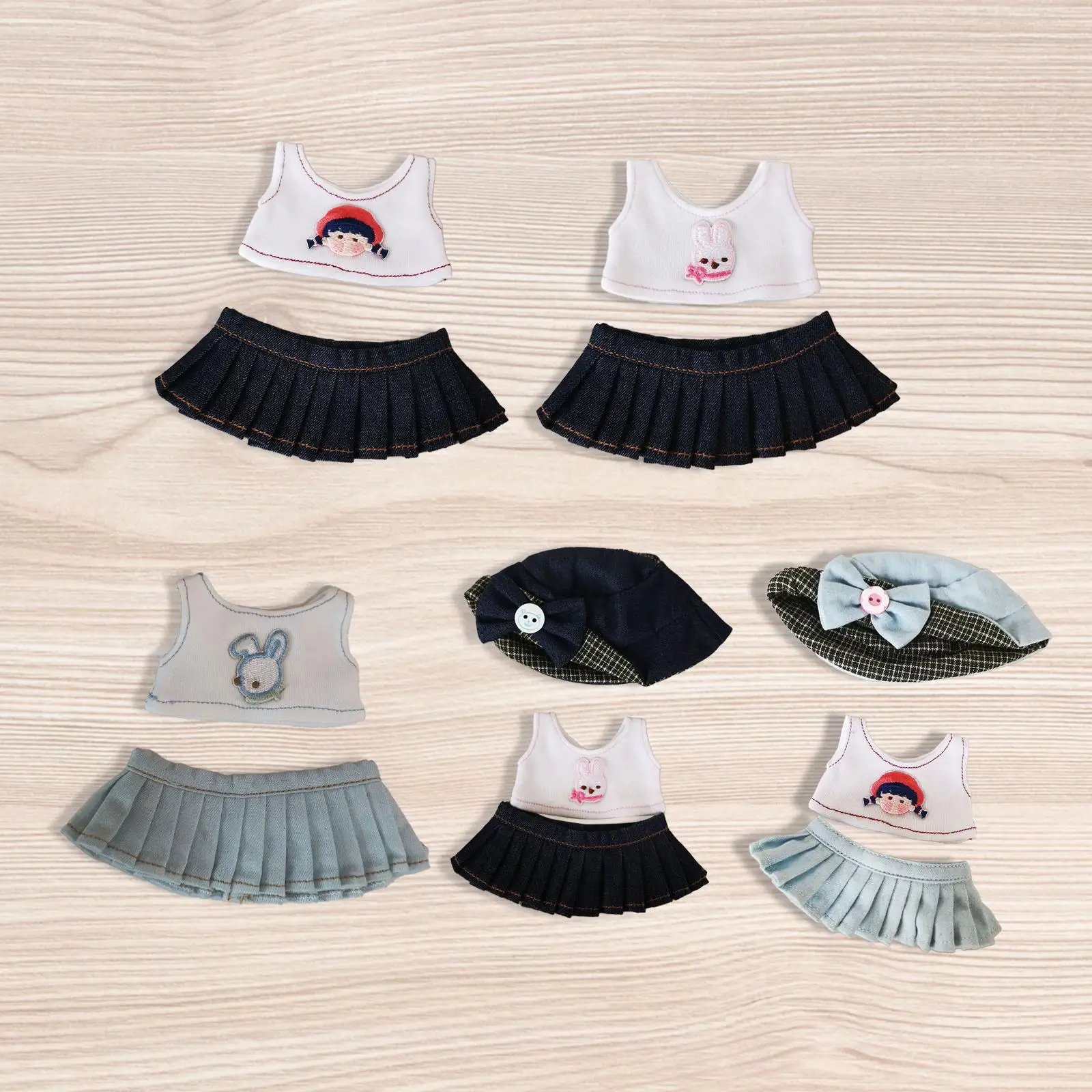 Mini conjunto de roupas de boneca de 6 polegadas, camisetas, fantasias, acessórios de boneca, roupas fofas, roupas de boneca, roupas de boneca diy, brinquedo