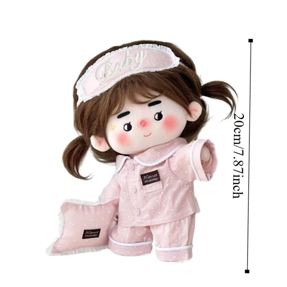 1 set Pyjama's 20 cm Katoenen Poppenkleertjes Oogmasker met Kussen Katoenen Poppenkleertjes Mode Outfit Pluche Poppenkleertjes