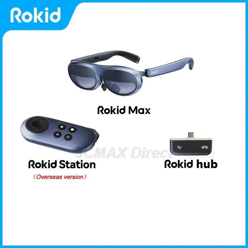 نظارات Rokid Max AR 3D الذكية الجديدة Micro OLED مقاس 215 بوصة بحد أقصى 50 °   عرض FoV للهواتف/Switch/PS5/Xbox/PC VR الكل في واحد متوفر في المخزون