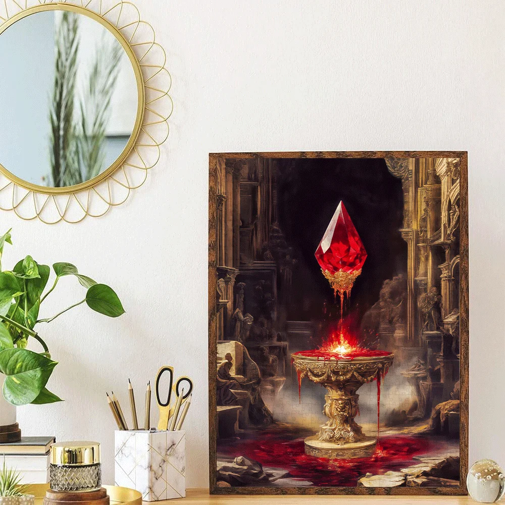 Cristal, quebra-cabeça de sangue 1000 pçs grande quebra-cabeça brinquedo adulto jogo presente família jogo interativo quebra-cabeça diy decoração para casa cérebro challe