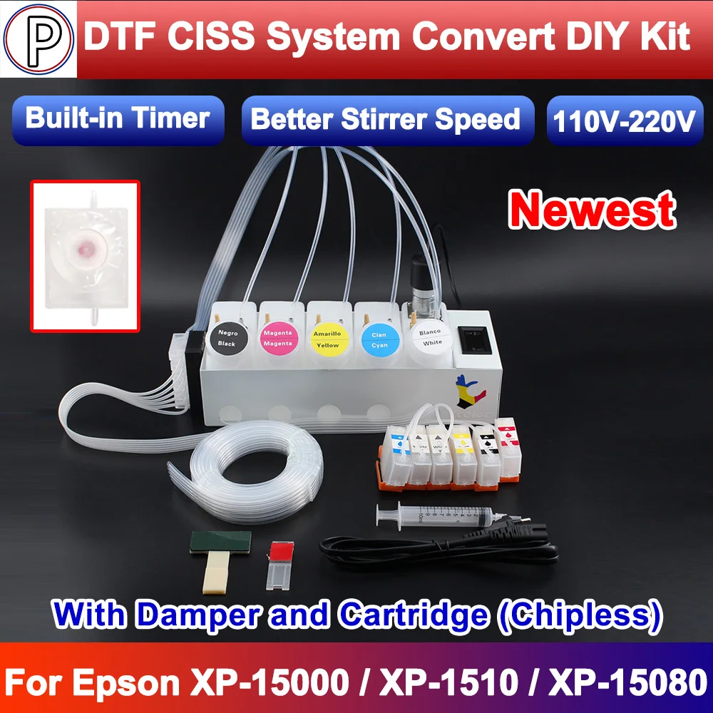 

XP-15000 DTF Ink System CISS with damper and Cartridge For XP15000 XP-15000 Ink Tank Stirrer Timer Container Ink Supply System