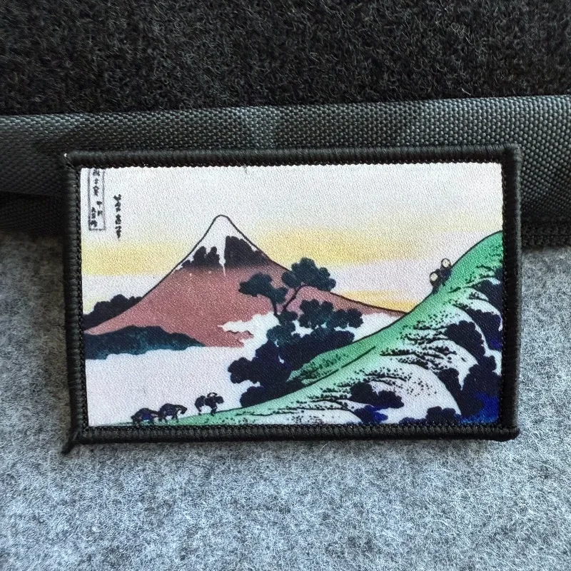 Parche táctico Monte Fuji y flor de cerezo gancho y bucle - imagen 4