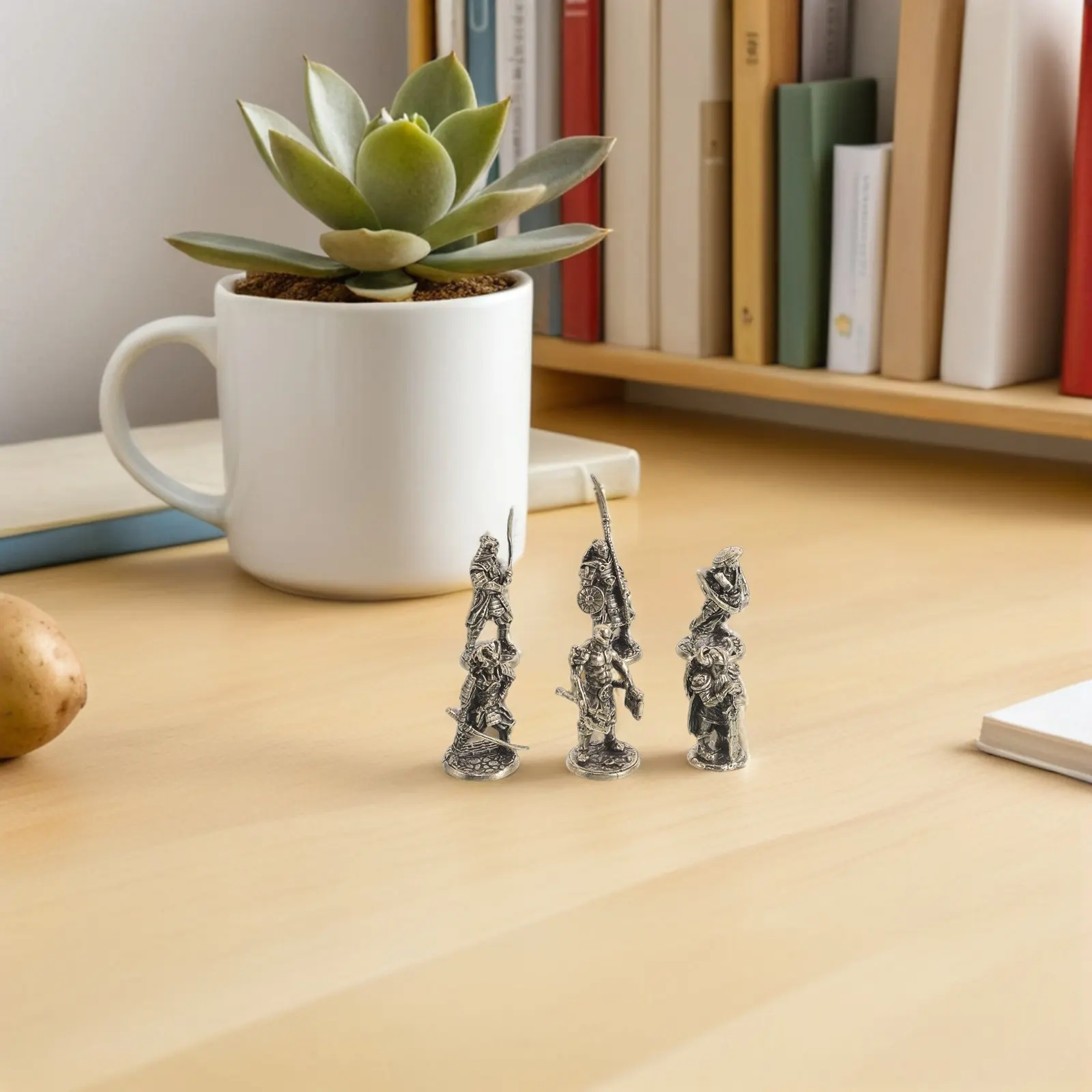 

Набор из 6 латунных статуэток самураев: японские миниатюры воинов-генералов для декора стола, бонсай, полки, офиса, гостиной, в стиле дзен Эдо